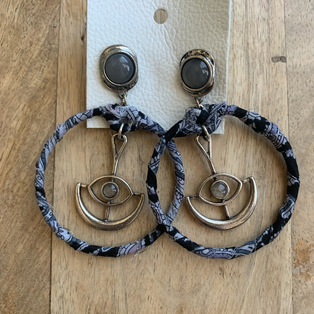 Free People Fabric Wrapped Pendulum Earrings